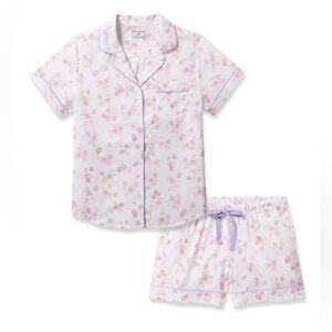 🪸New Women's Twill Short Sleeve Short pjs Set in Seashell Splendor, Size S🪸